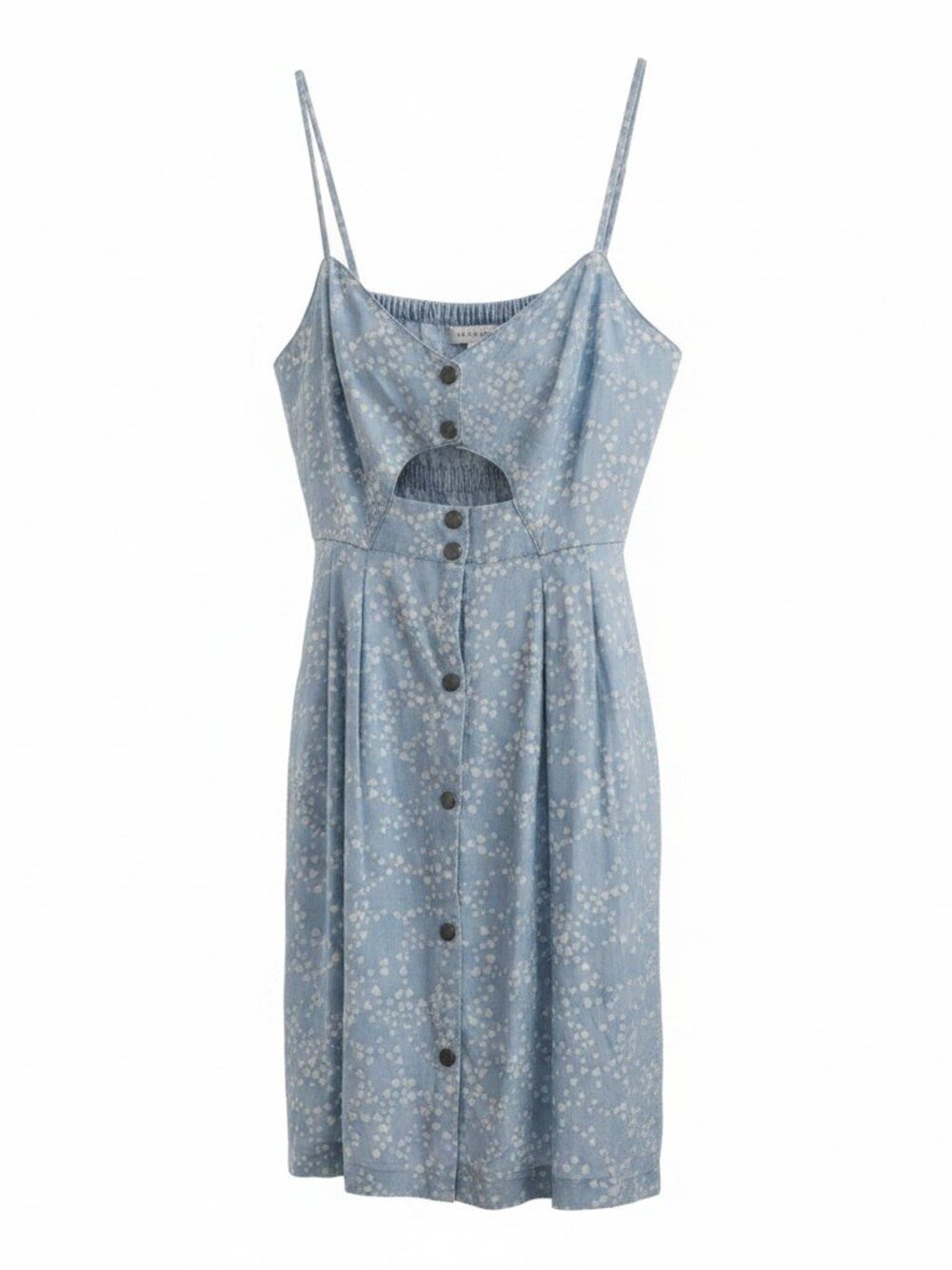 Talula Light Blue Floral Mini Dress with White Print